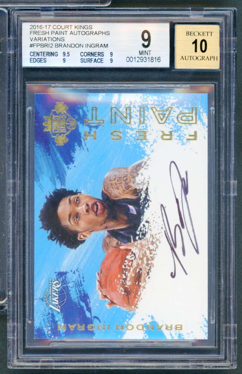 Brandon Ingram Rookie 2016-17 Court Kings Fresh Paint Autographs #Fpbri2 BGS 9 Image 1