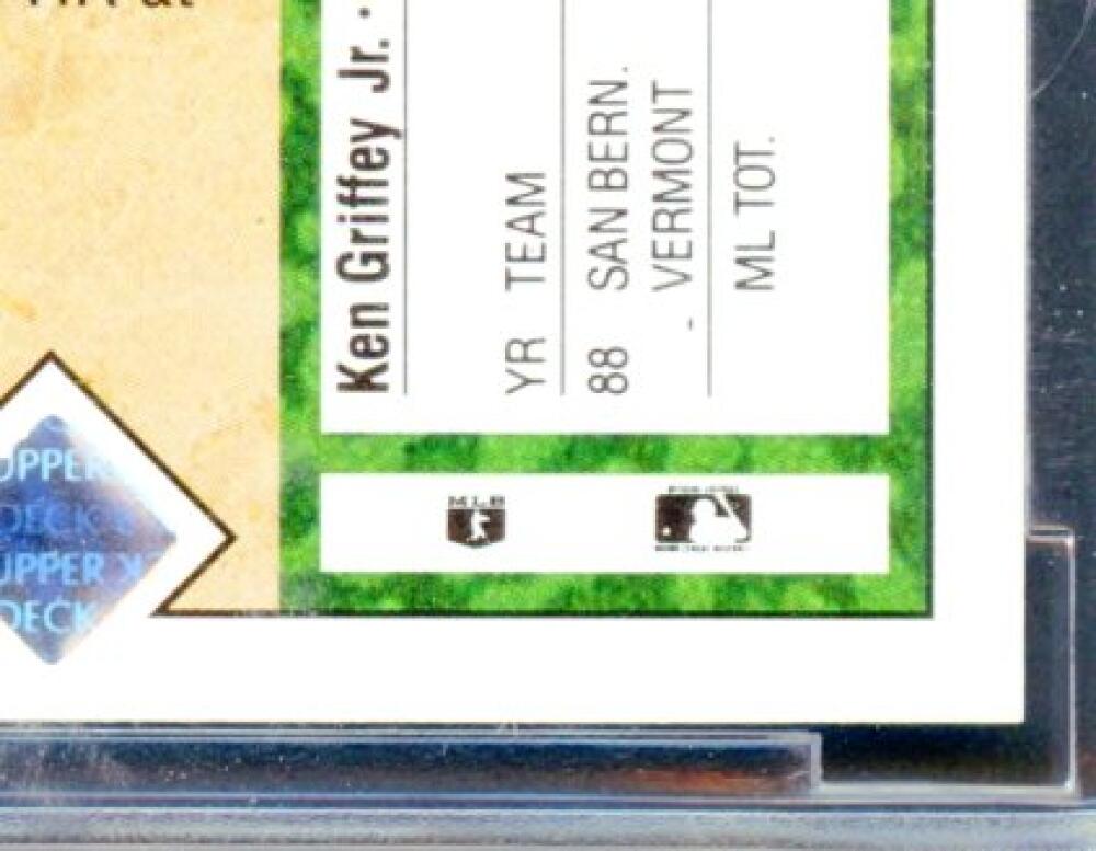 1989 Upper Deck #1 Ken Griffey Jr. Rookie Card BGS BCCG 10 Mint+ Image 10