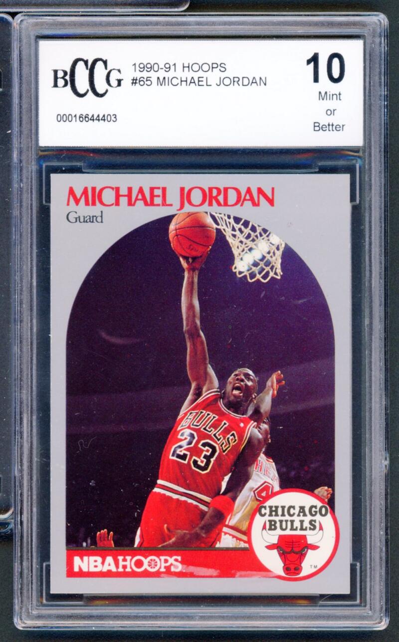 1990-91 Hoops #65 Michael Jordan Card BCCG 10 Mint+ Image 1