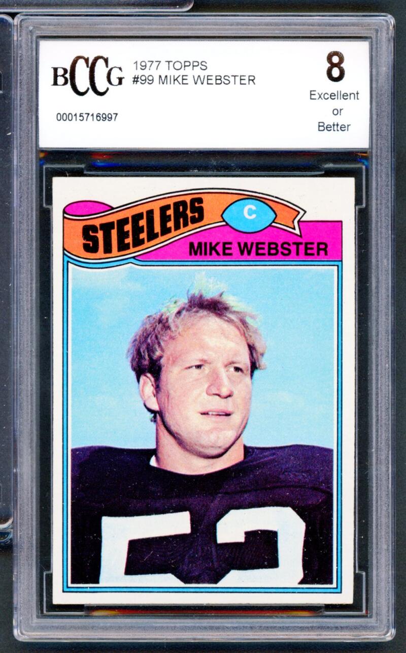 1977 Topps #99 Mike Webster Rookie Card BGS BCCG 8 Excellent+ Image 1