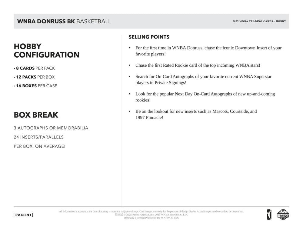 2025 Panini Donruss WNBA Basketball Hobby Box Image 5