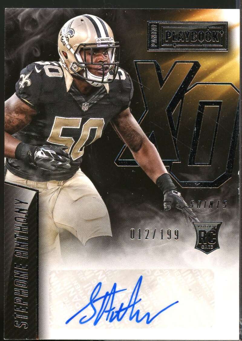 Stephone Anthony Card 2015 Panini Playbook Rookie X's and O's Autograph #28  Image 1