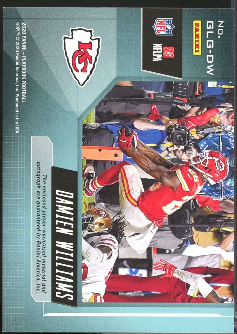 Damien Williams /199 2020 Panini Playbook Goal Line Graphs Jersey Autographs #6  Image 2