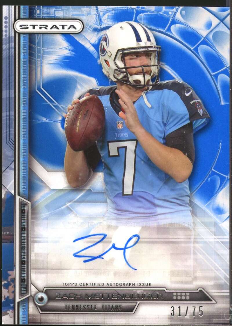 Zach Mettenberger Card 2014 Topps Strata Autographs Sapphire #190  Image 1