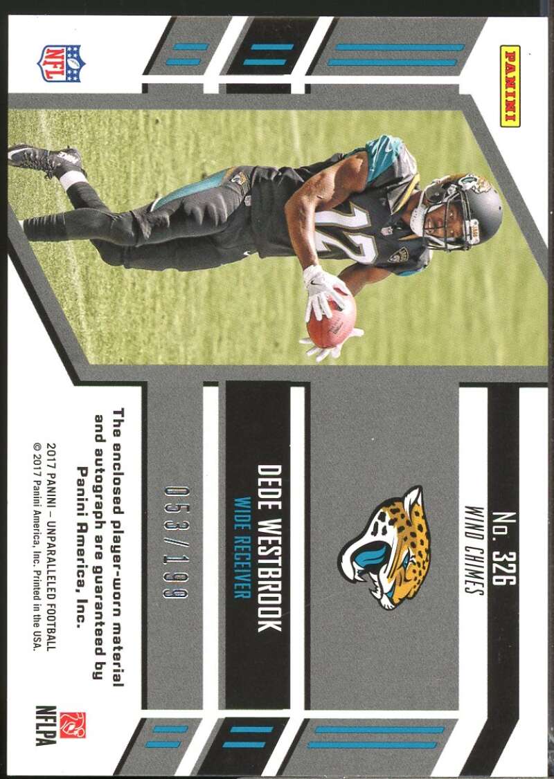 Dede Westbrook /199 RC 2017 Panini Unparalleled Rookie Jersey Autograph #326  Image 2