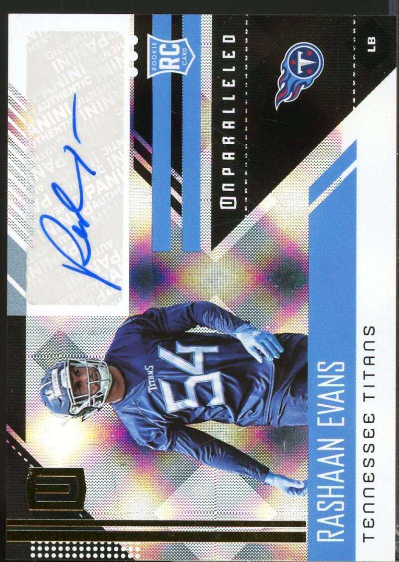 Rashaan Evans Card 2018 Panini Unparalleled Rookie Autographs #240  Image 1