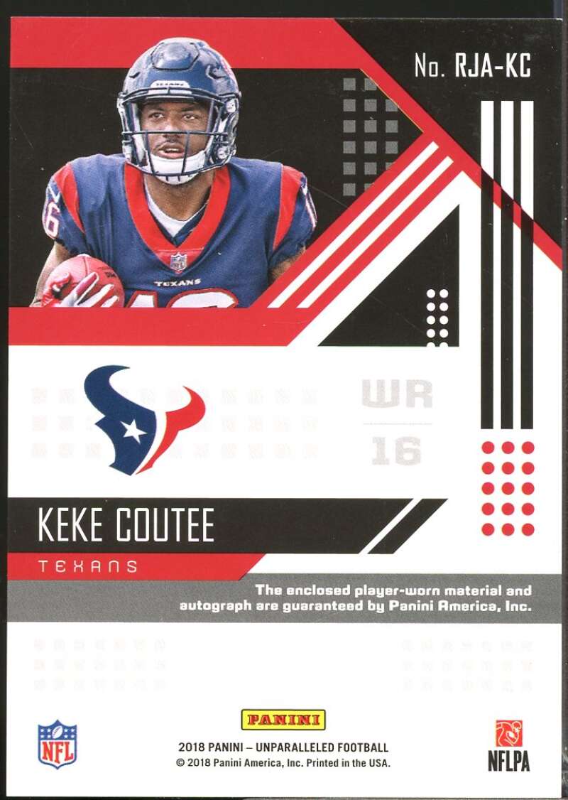 Keke Coutee Card 2018 Panini Unparalleled Rookie Jersey Autographs #31  Image 2