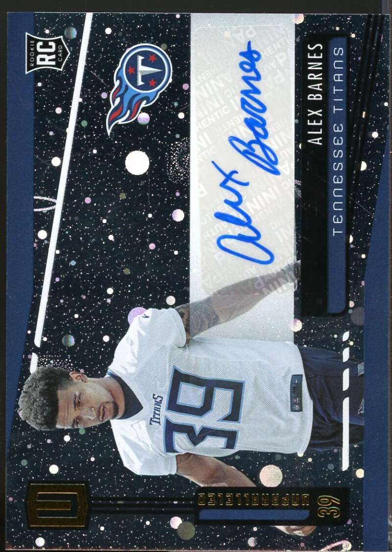 Alex Barnes Card 2019 Panini Unparalleled Rookie Autographs Cosmos #271  Image 1