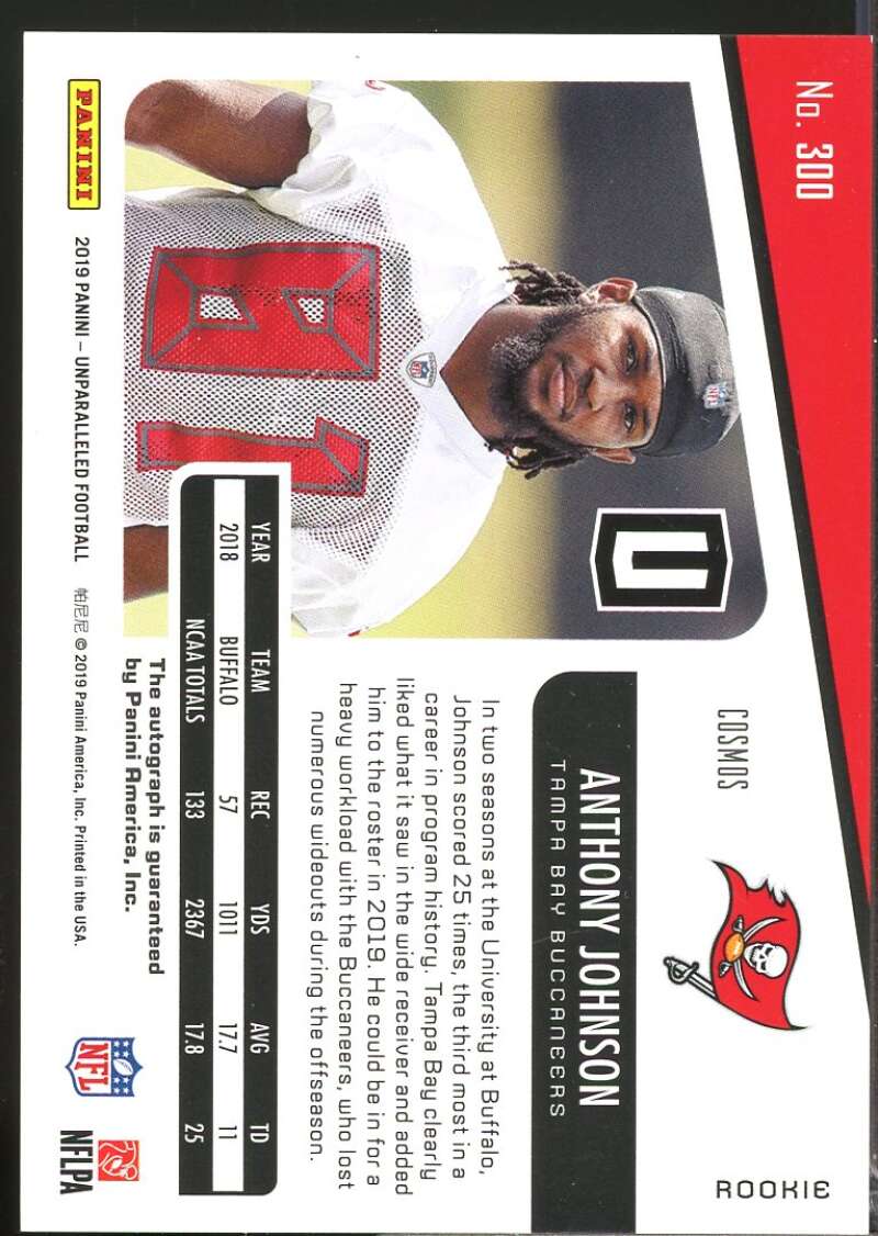 Anthony Johnson Card 2019 Panini Unparalleled Rookie Autographs Cosmos #300  Image 2