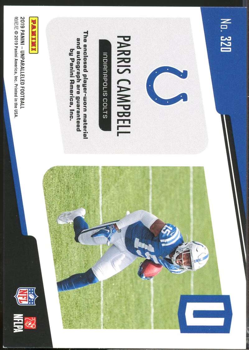 Parris Campbell Card 2019 Panini Unparalleled Jersey Autograph #320  Image 2