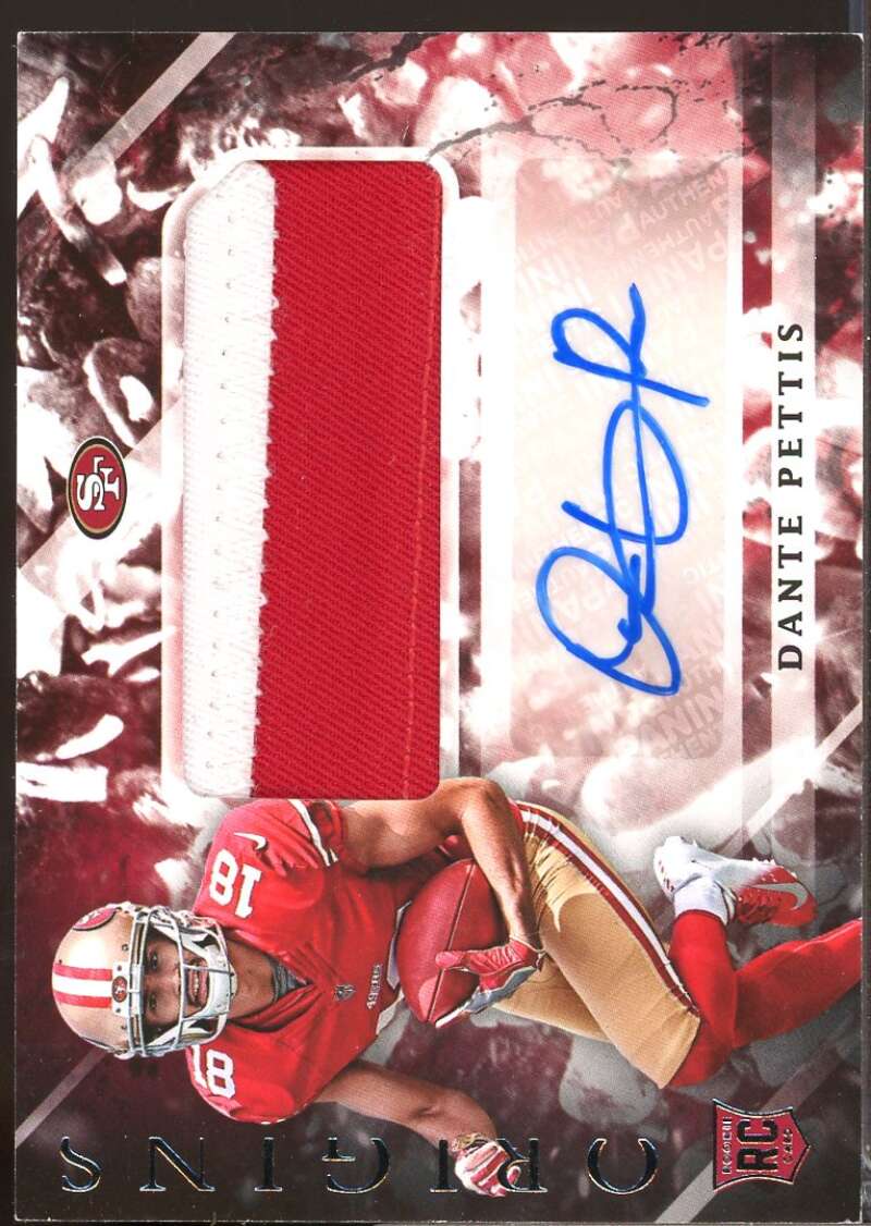 Dante Pettis RC Card 2018 Panini Origins Rookie Jersey Autograph #140  Image 1
