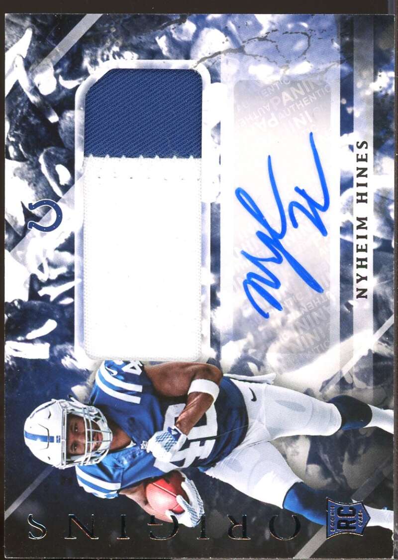 Nyheim Hines RC Card 2018 Panini Origins Rookie Jersey Autograph #120  Image 1