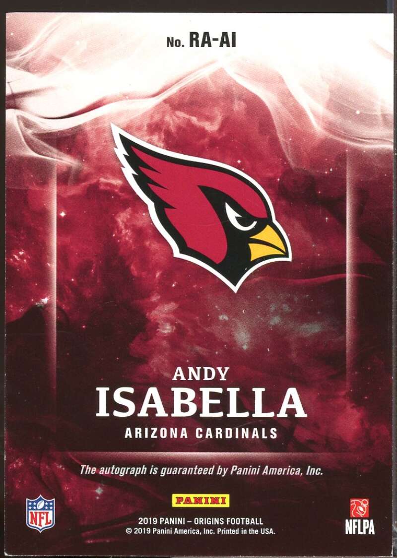 Andy Isabella Card 2019 Panini Origins Rookie Autographs #38  Image 2