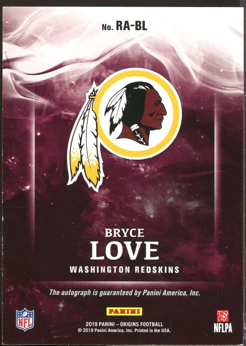 Bryce Love Card 2019 Panini Origins Rookie Autographs Red #26  Image 2