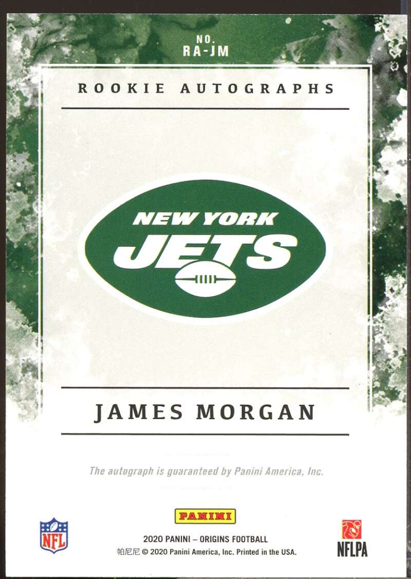 James Morgan Card 2020 Panini Origins Rookie Autographs #41  Image 2