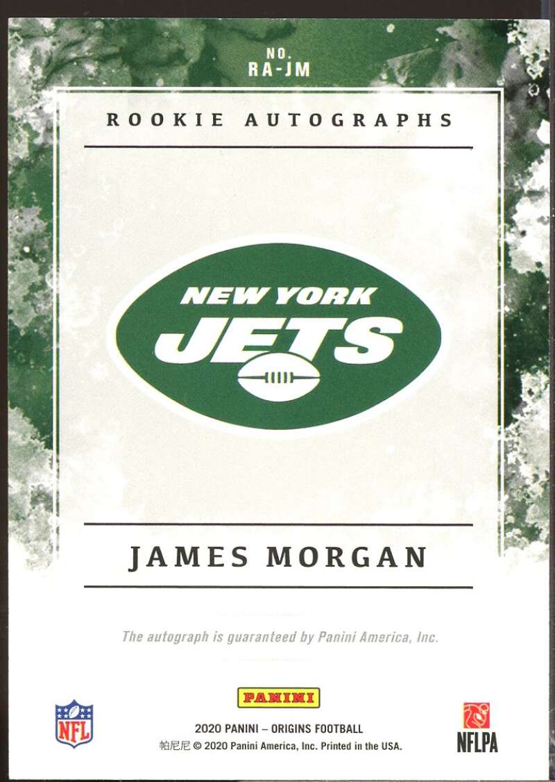 James Morgan Card 2020 Panini Origins Rookie Autographs #41  Image 2
