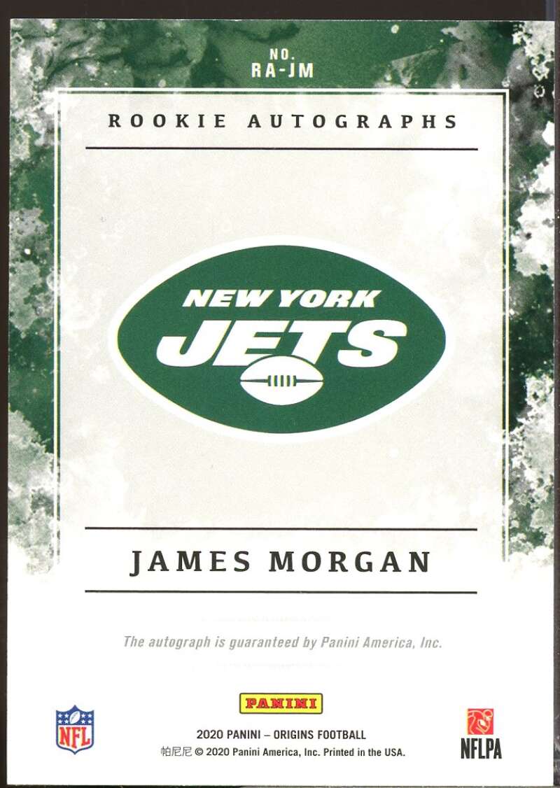 James Morgan Card 2020 Panini Origins Rookie Autographs Red #41  Image 2