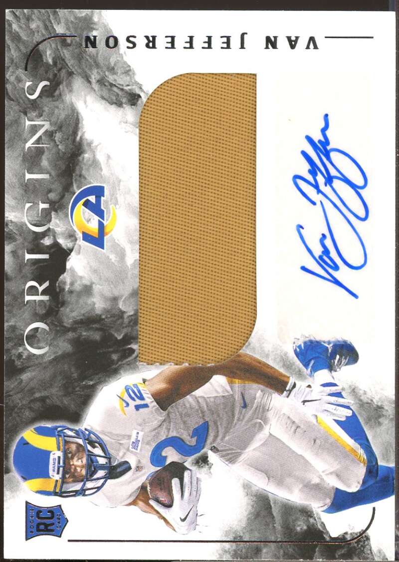 Van Jefferson RC Card 2020 Panini Origins Rookie Jersey Autograph #127  Image 1