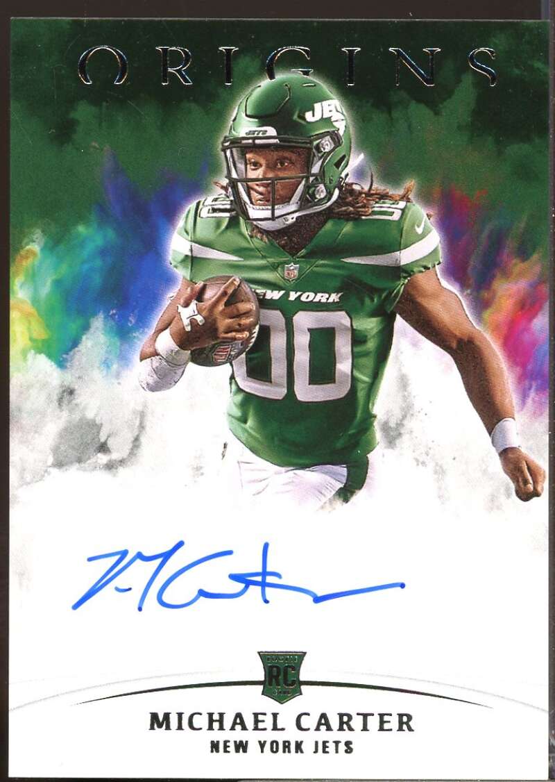Michael Carter Card 2021 Panini Origins Rookie Autographs #18  Image 1