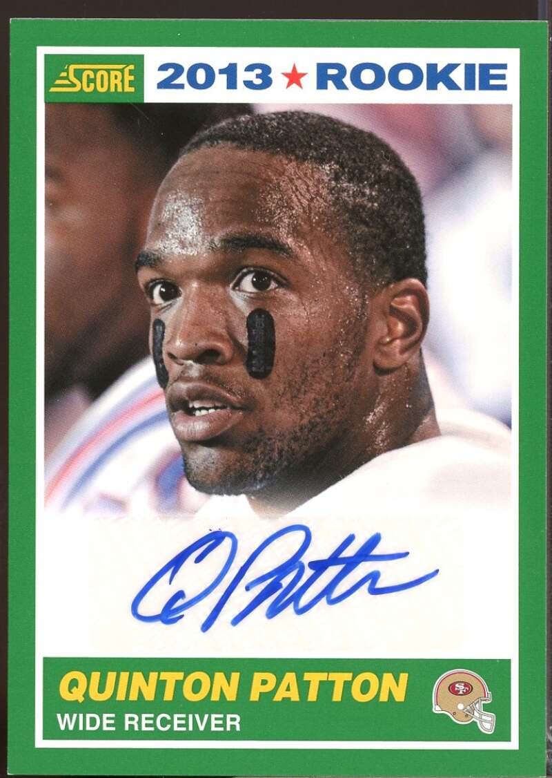 Quinton Patton Card 2013 Score Rookie Autograph Signatures #413  Image 1
