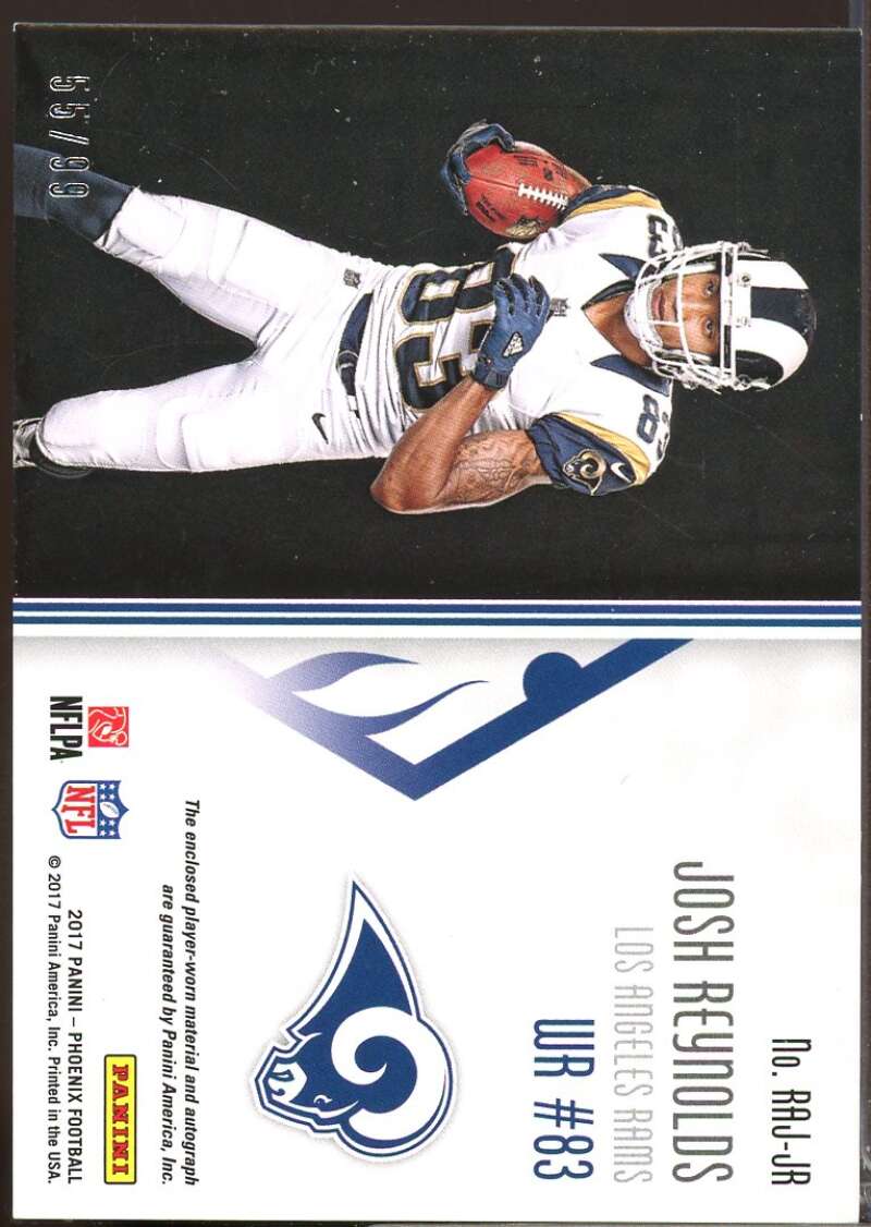 Josh Reynolds /99 Card 2017 Panini Phoenix Rookie Jersey Autographs #21  Image 2