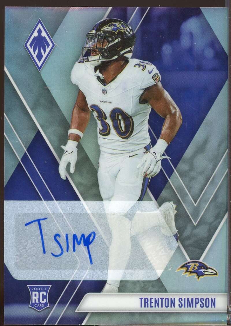 Trenton Simpson Card 2023 Panini Phoenix Rookie Autographs Silver #184  Image 1