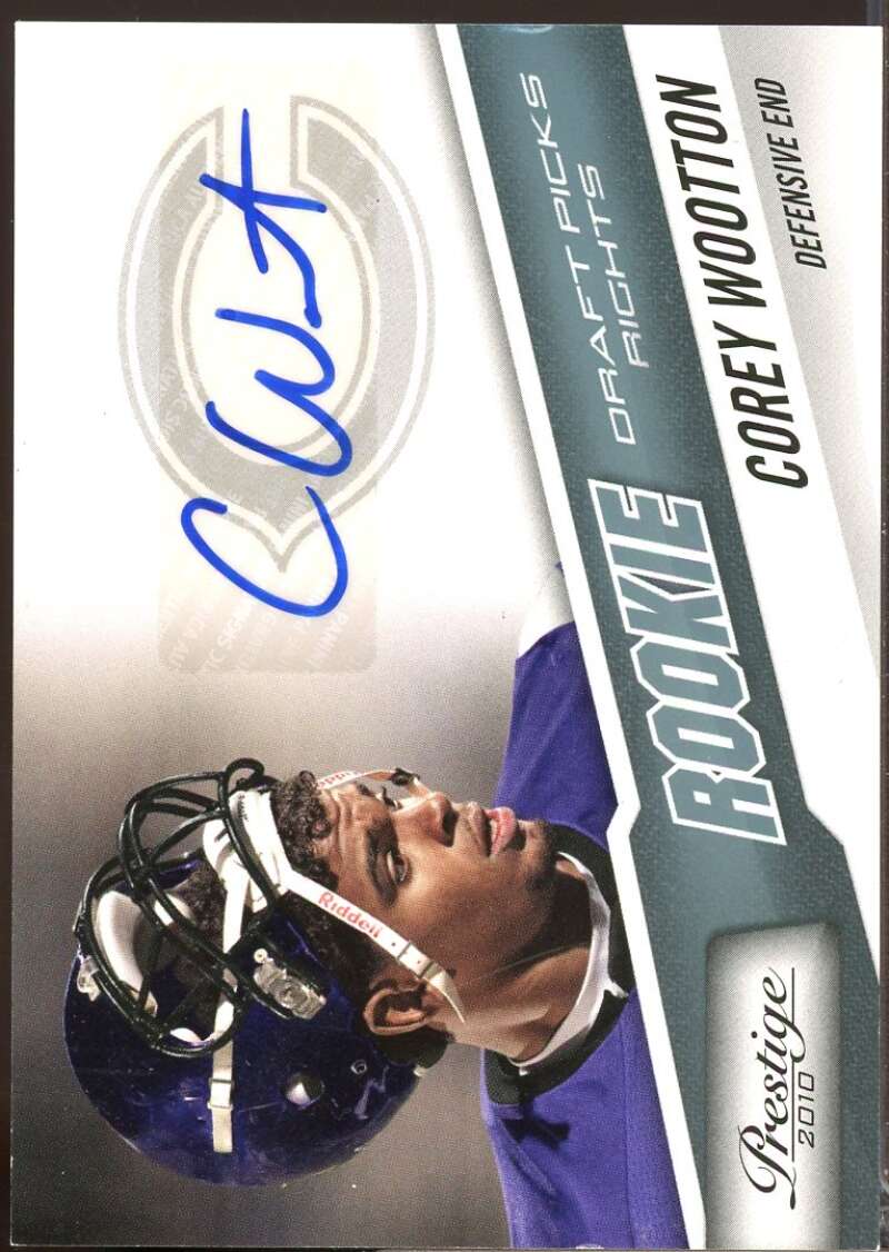 Corey Wootton /799 Card 2010 Prestige Draft Picks Rights Rookie Autographs #224  Image 1