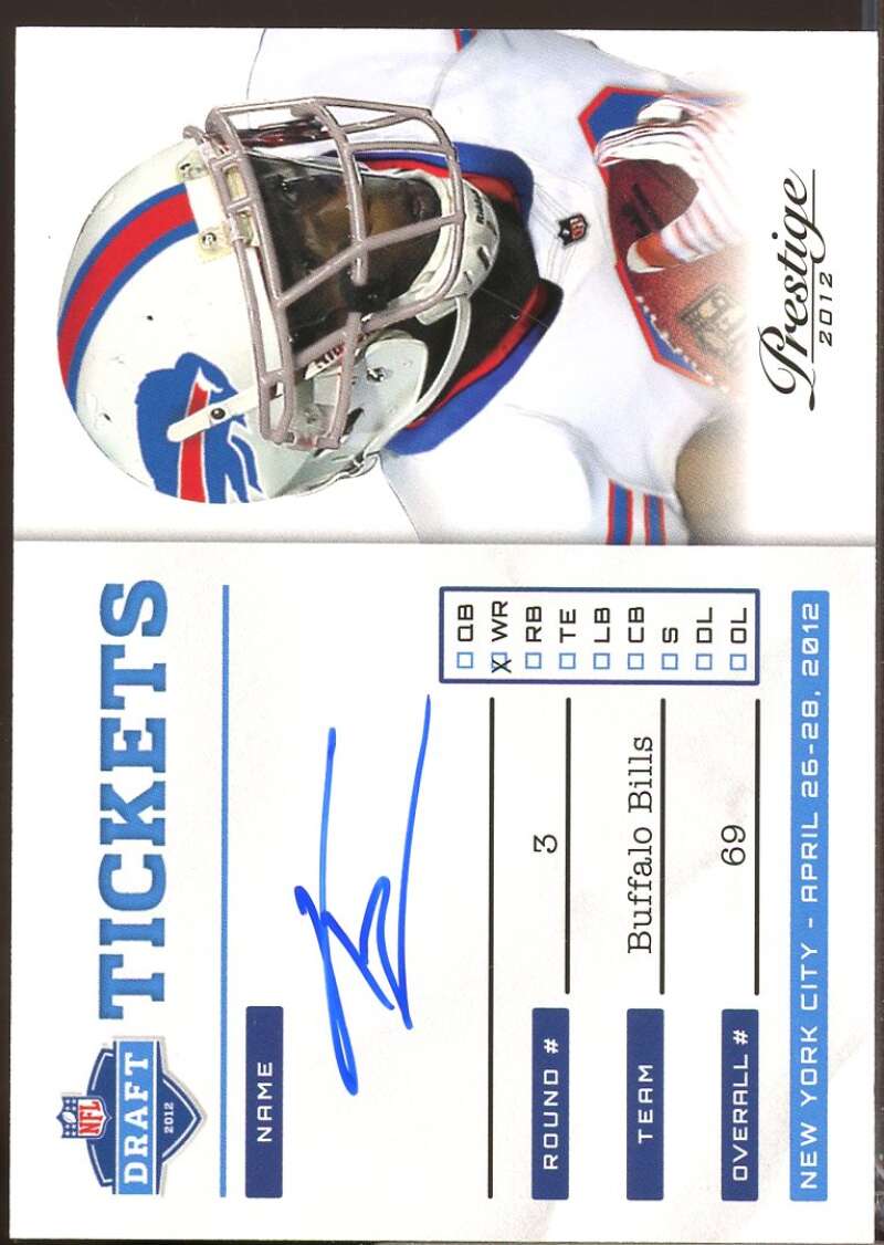 T.J. Graham Card 2012 Prestige NFL Draft Tickets Rookie Autographs #34  Image 1