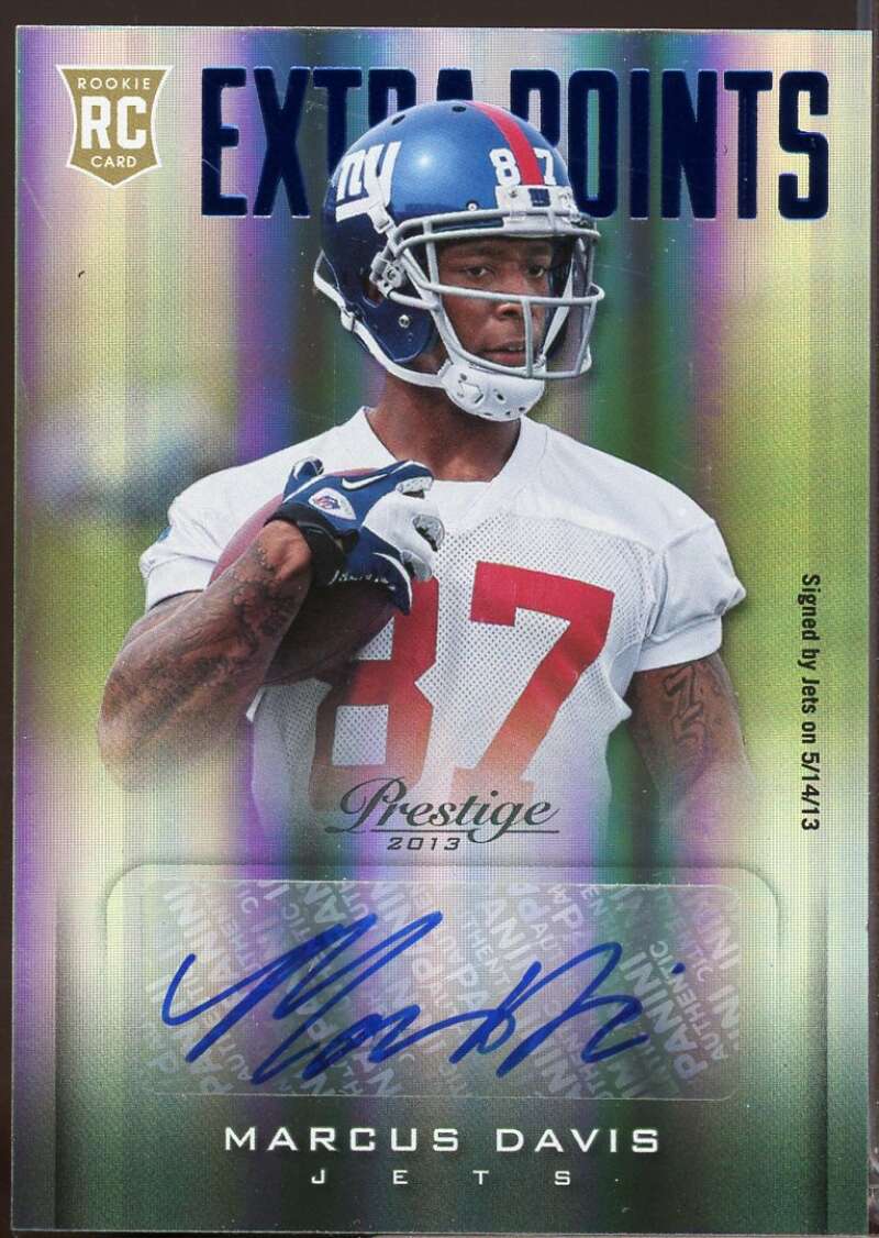 Marcus Davis Card 2013 Prestige Extra Points Blue Rookie Autographs #259  Image 1