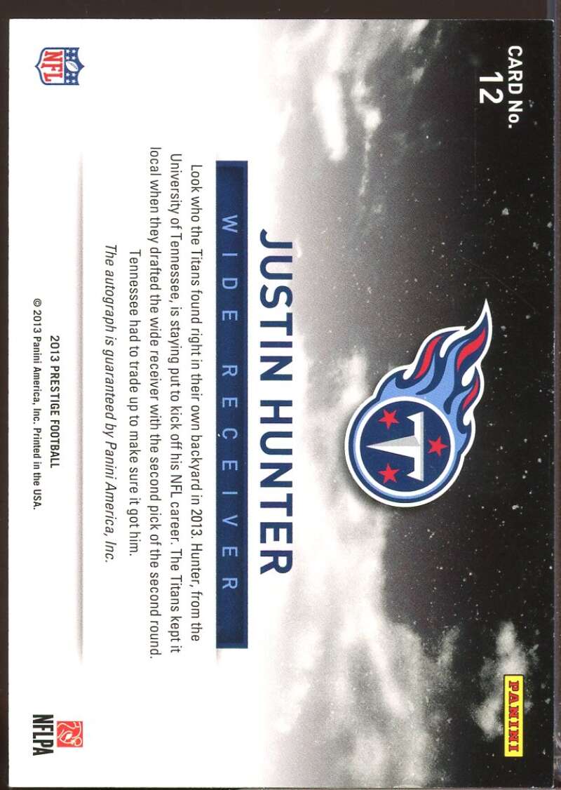 Justin Hunter Card 2013 Prestige Draft City Destinations Rookie Autographs #12  Image 2