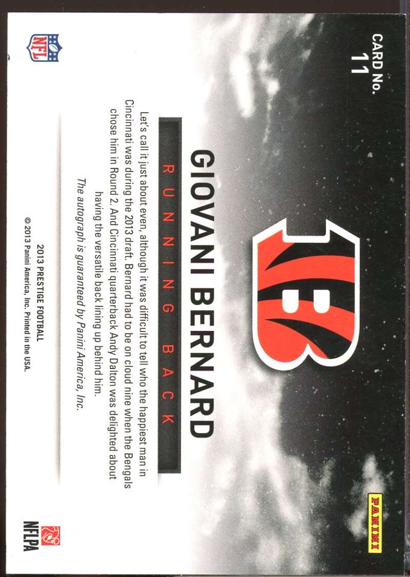 Giovani Bernard 2013 Prestige Draft City Destinations Rookie Autographs #11  Image 2