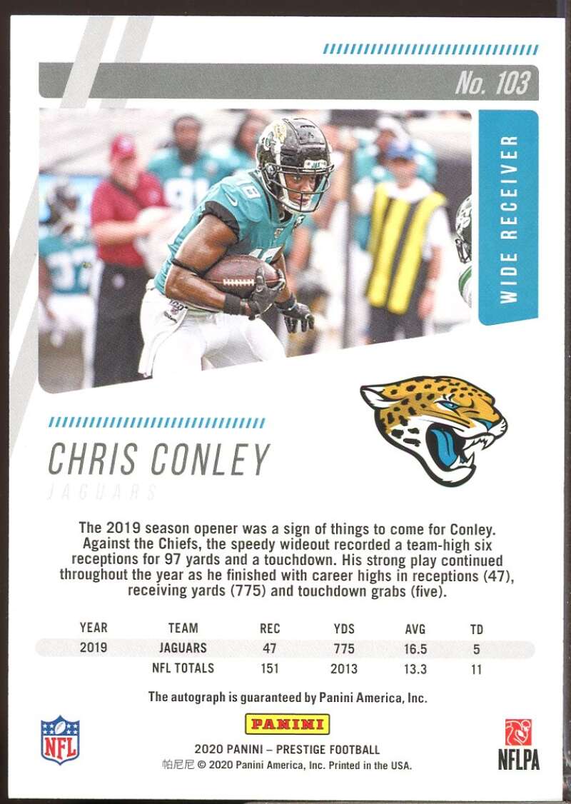 Chris Conley Card 2020 Prestige Xtra Points Autograph Signatures #103  Image 2