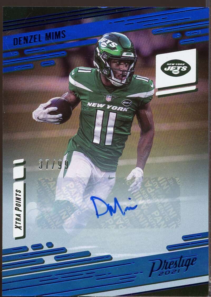 Denzel Mims /99 2021 Prestige Xtra Points Autograph Signature Premium Blue #163  Image 1