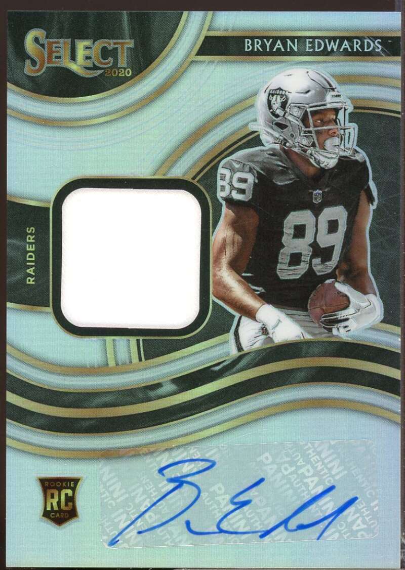 Bryan Edwards /199 Card 2020 Select Rookie Jersey Autograph Prizm #30  Image 1