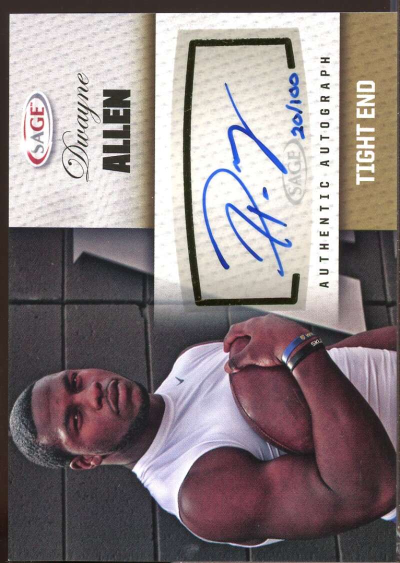 Dwayne Allen Card 2012 SAGE Rookie Autographs Gold #A2  Image 1
