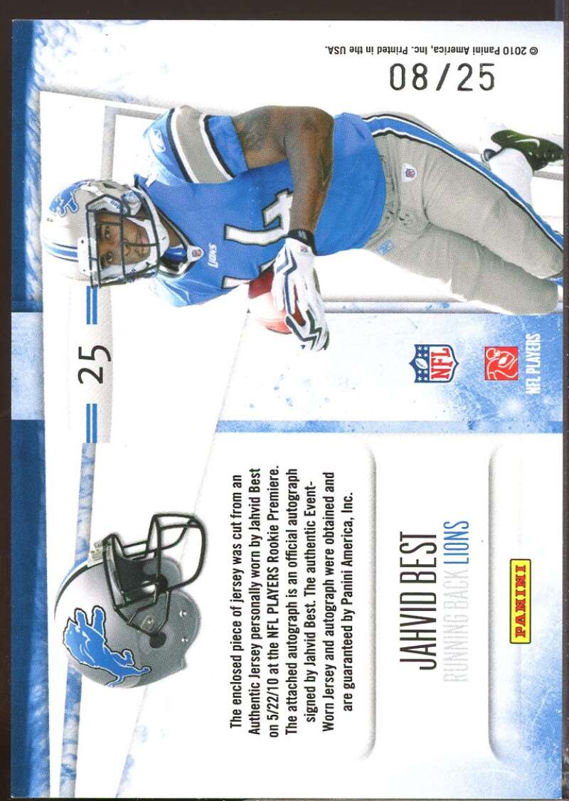 Jahvid Best /25 2010 Rookies Stars Dress for Success Rookie Jsy Autograph #25  Image 2