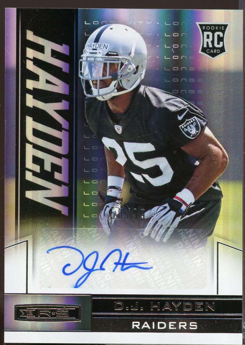 D.J. Hayden 2013 Rookies and Stars Rookie Autographs Longevity Holofoil #118  Image 1