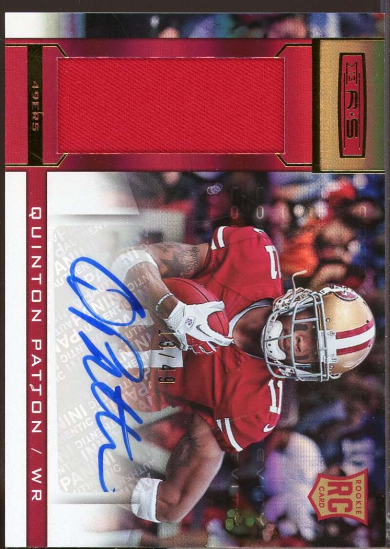 Quinton Patton 2013 Rookies Stars Rookie Jersey Autographs Longevity Gold #229  Image 1