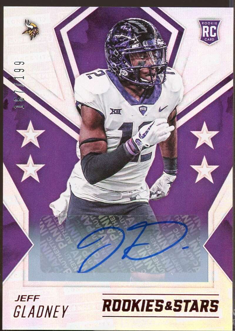 Jeff Gladney /199 Card 2020 Rookies and Stars Rookies Longevity Autograph #195  Image 1