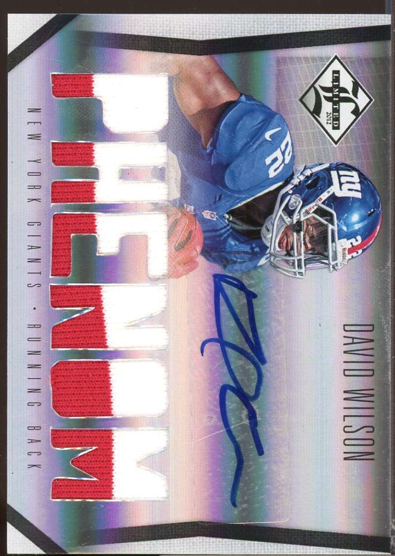 David Wilson /122 RC Card 2012 Limited Phenom Rookie Jersey Autograph #214  Image 1