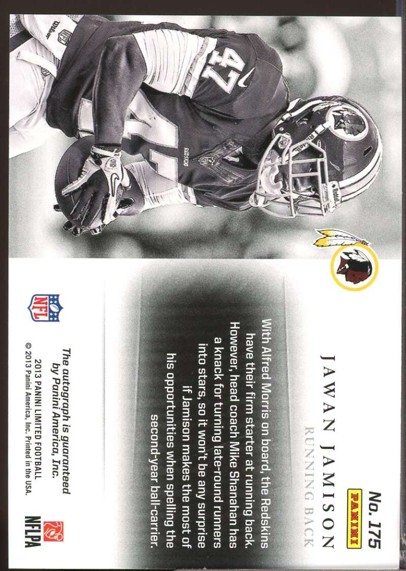 Jawan Jamison /299 Card 2013 Limited Monikers Rookie Autographs Silver #175  Image 2
