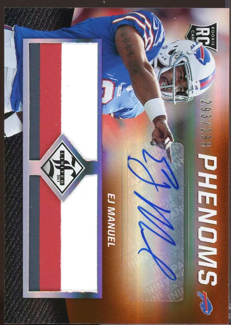 EJ Manuel /299 RC Card 2013 Limited Phenoms Rookie Jersey Autograph #209  Image 1