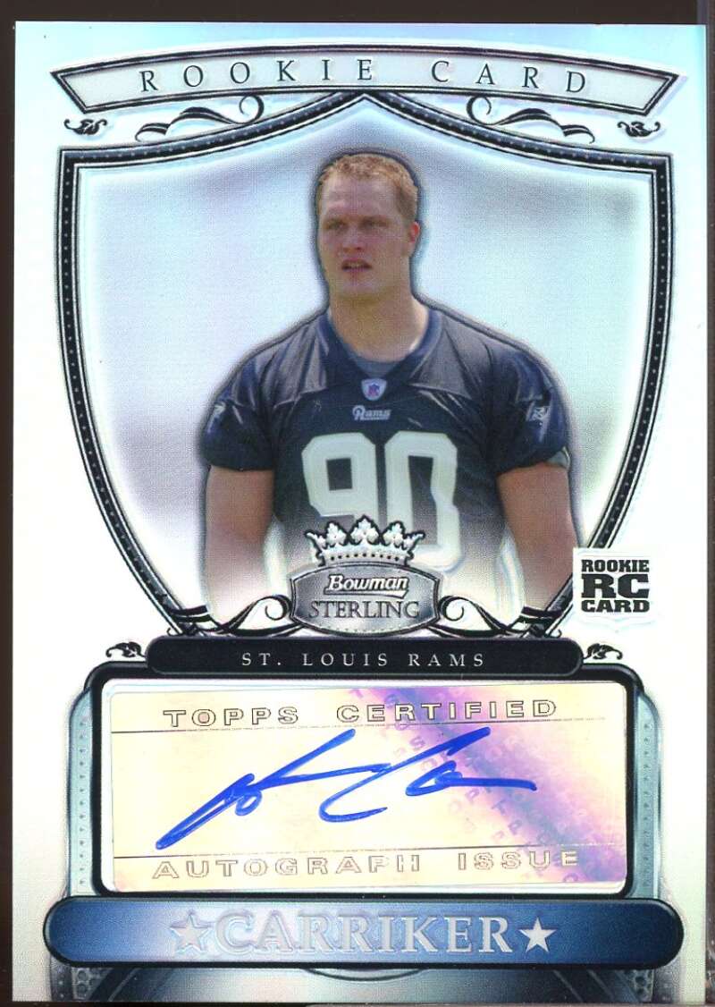 Adam Carriker Card 2007 Bowman Sterling Rookie Autograph Refractors #AC  Image 1