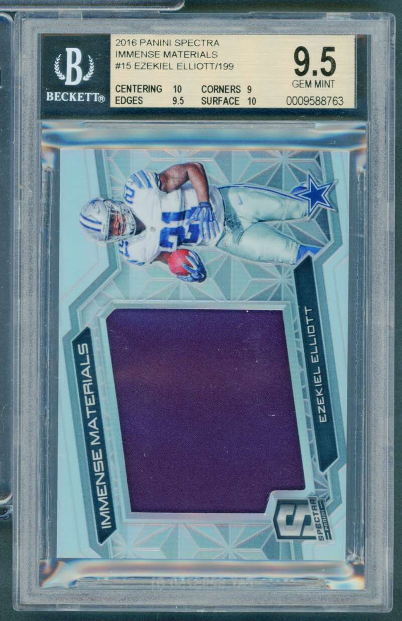 Ezekiel Elliott Rookie Card 2016 Panini Spectra Immense Materials #15 BGS 9.5 Image 1