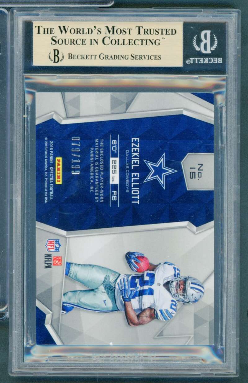 Ezekiel Elliott Rookie Card 2016 Panini Spectra Immense Materials #15 BGS 9.5 Image 2
