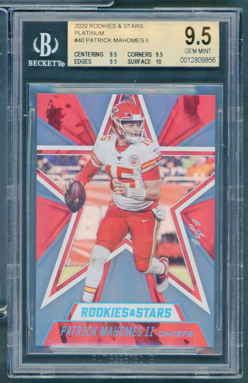 Patrick Mahomes II Card 2020 Rookies Stars Platinum (serial 1 of 1) #40 BGS 9.5 Image 1