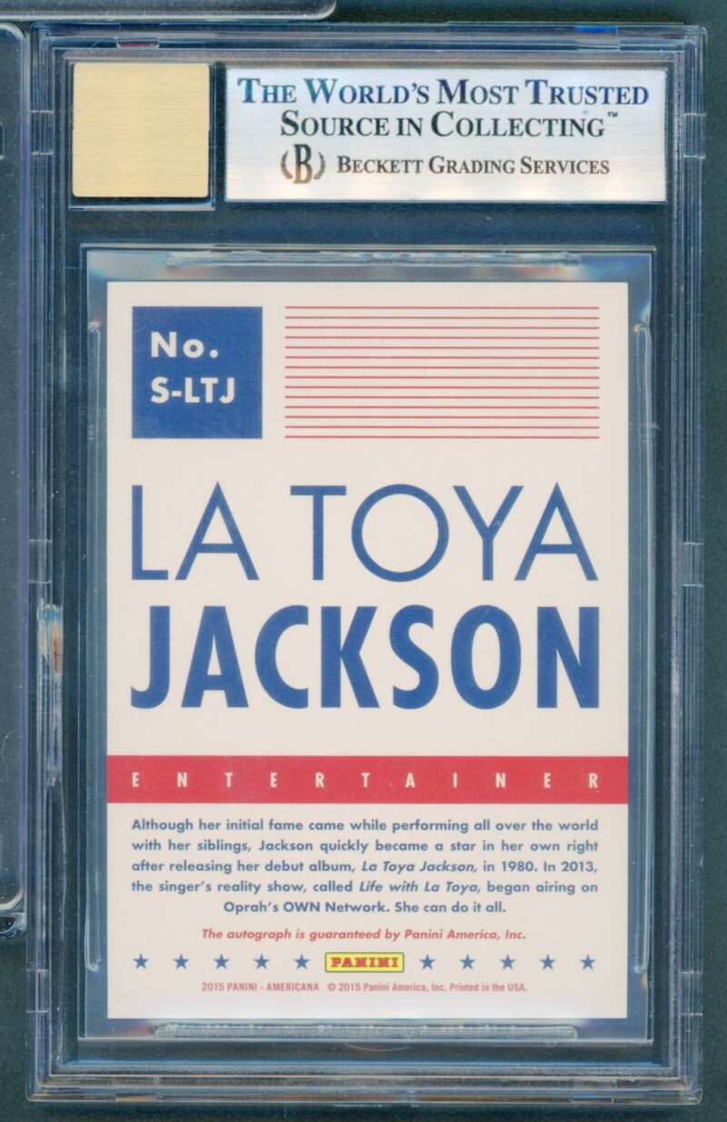 La Toya Jackson Card 2015 Americana Signatures Green (8 of 25) #69 BGS 9 Image 2