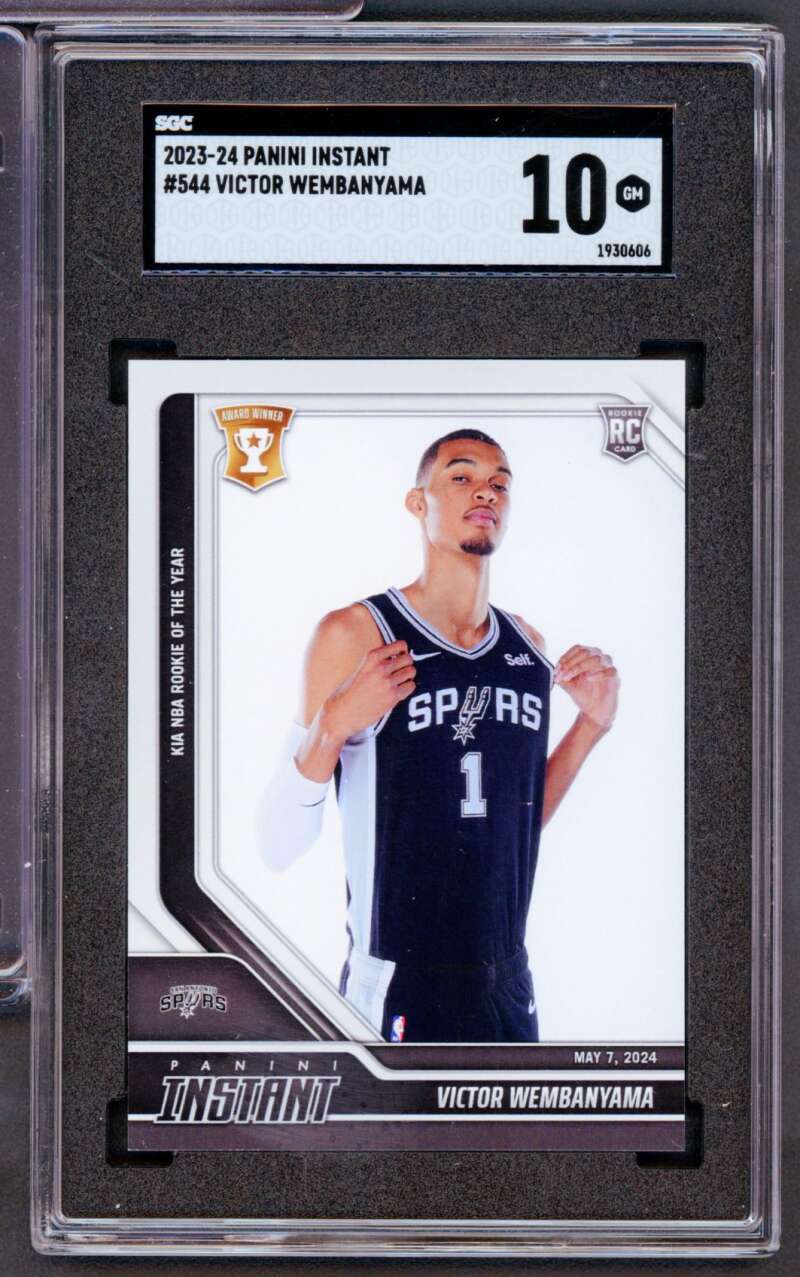 Victor Wembanyama Rookie Card 2023-24 Panini Instant #544 SGC 10 Image 1