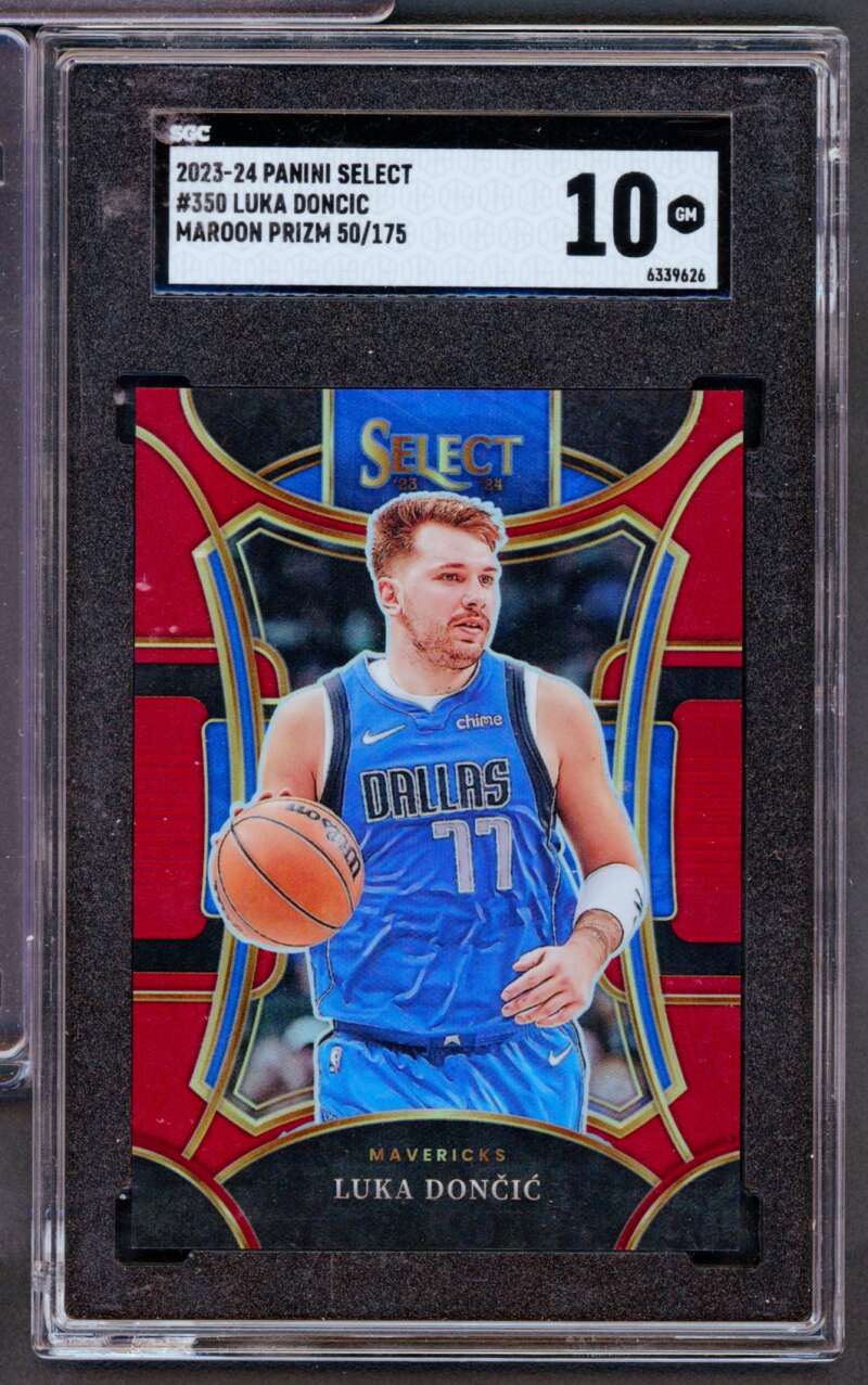 Luka Doncic Card 2023-24 Panini Select Marion Prizm #350 SGC 10 Image 1