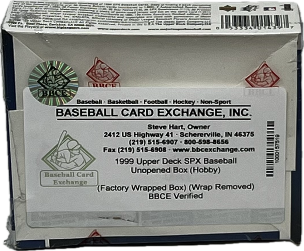 1999 Upper Deck SPx Baseball Hobby Box  BBCE Image 3